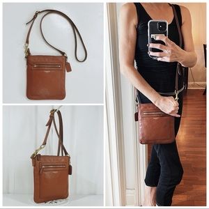Coach Distressed Saddle Brown (British Tan) Leather Legacy Crossbody Swingpack
